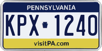 PA license plate KPX1240