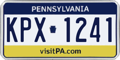 PA license plate KPX1241