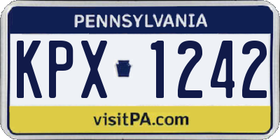 PA license plate KPX1242