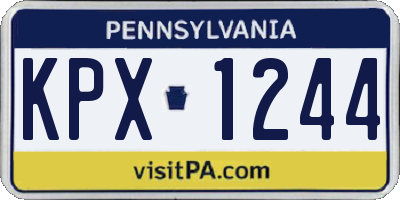 PA license plate KPX1244