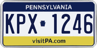 PA license plate KPX1246