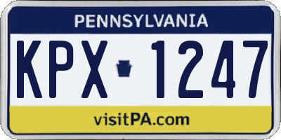 PA license plate KPX1247