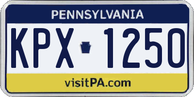 PA license plate KPX1250