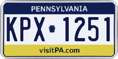 PA license plate KPX1251