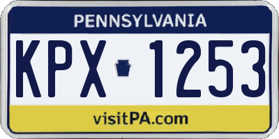 PA license plate KPX1253
