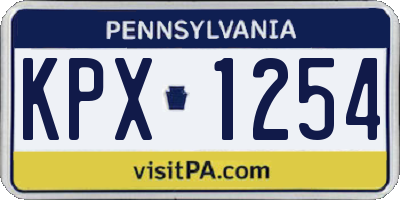 PA license plate KPX1254