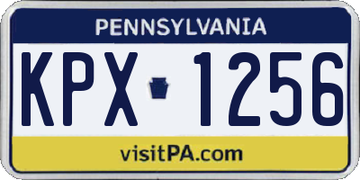 PA license plate KPX1256