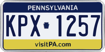 PA license plate KPX1257