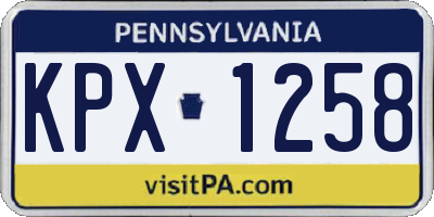 PA license plate KPX1258