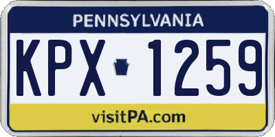 PA license plate KPX1259