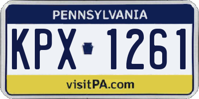 PA license plate KPX1261