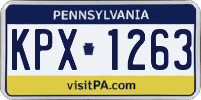PA license plate KPX1263