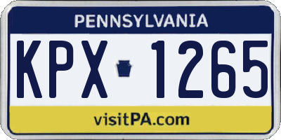 PA license plate KPX1265
