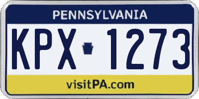 PA license plate KPX1273