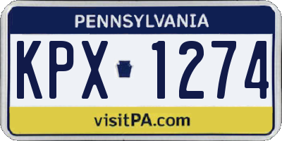 PA license plate KPX1274