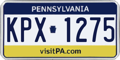PA license plate KPX1275