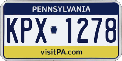 PA license plate KPX1278