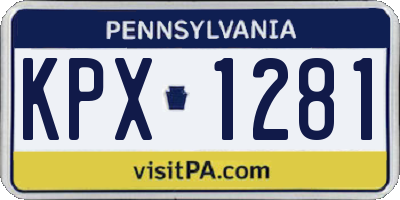 PA license plate KPX1281