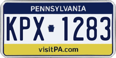 PA license plate KPX1283