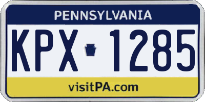 PA license plate KPX1285
