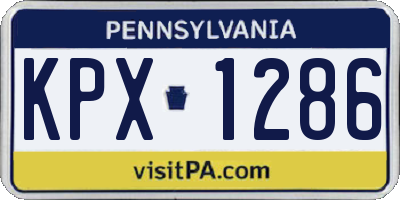 PA license plate KPX1286