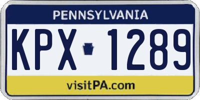 PA license plate KPX1289