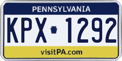 PA license plate KPX1292