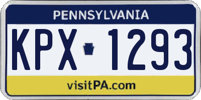 PA license plate KPX1293