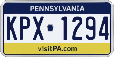 PA license plate KPX1294