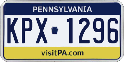 PA license plate KPX1296