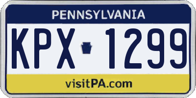 PA license plate KPX1299