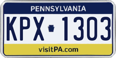 PA license plate KPX1303