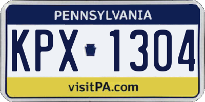 PA license plate KPX1304