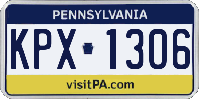 PA license plate KPX1306