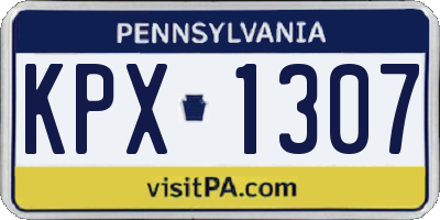 PA license plate KPX1307