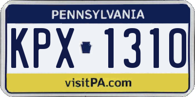 PA license plate KPX1310