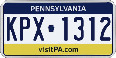 PA license plate KPX1312