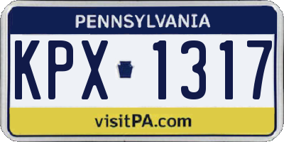 PA license plate KPX1317