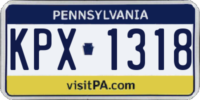PA license plate KPX1318