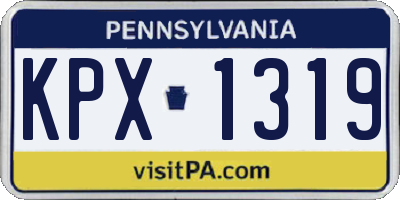 PA license plate KPX1319