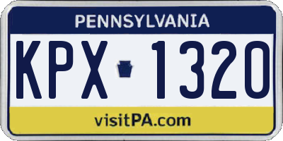 PA license plate KPX1320