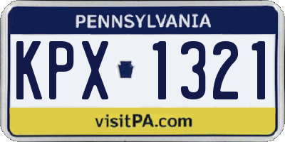 PA license plate KPX1321