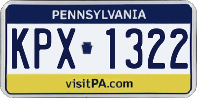 PA license plate KPX1322