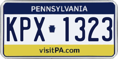 PA license plate KPX1323