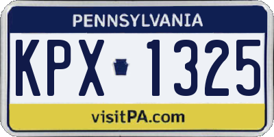 PA license plate KPX1325