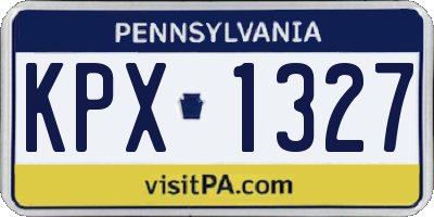 PA license plate KPX1327