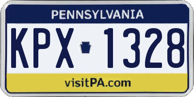 PA license plate KPX1328