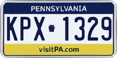 PA license plate KPX1329