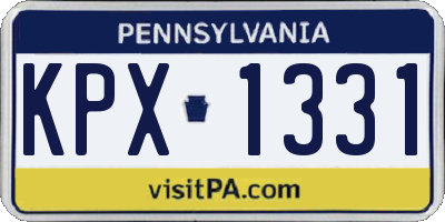 PA license plate KPX1331