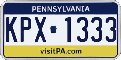 PA license plate KPX1333